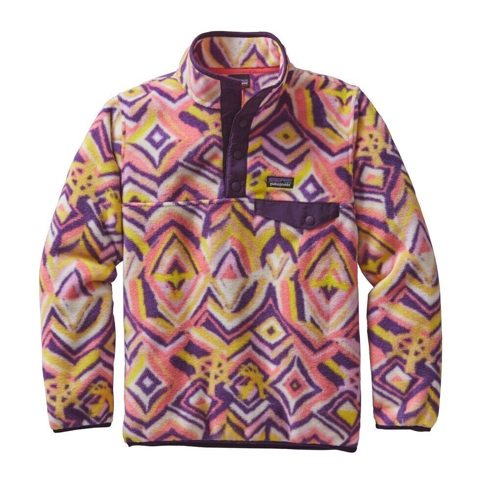Patagonia Synchilla Pullover Sweater Multicolor Large Printed Snap‎ Long Sleeve